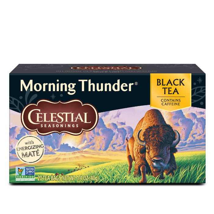 Celestial Seasonings – Black Tea Morning Thunder, 20 Bags | Pack of 6