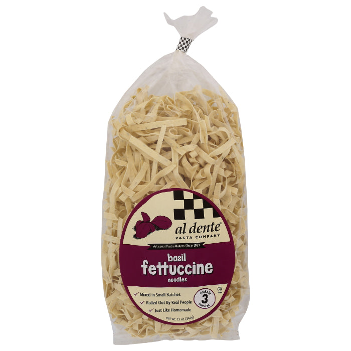 Al Dente – Fettuccine Basil Pasta, 12 Ounce – Pack of 6