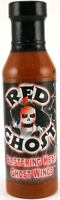Red Ghost Blistering Heat Wing Sauce with Ghost Peppers, 12oz.