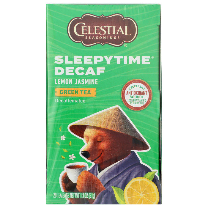 Celestial Seasonings – Green Tea Sleepytime Decaf Lemon Jasmine, 20 Ba