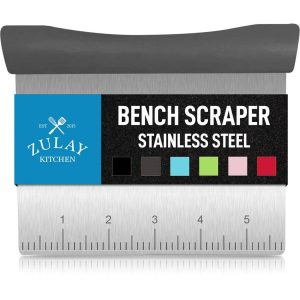 Zulay Kitchen – Multi-purpose Stainless Steel Bench Scraper & Chopper: