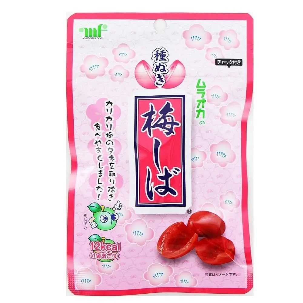 Muraoka, Umeshiba, Red Karikari Ume, Seeded Pickled Ume Plum, Crispy, 30g
