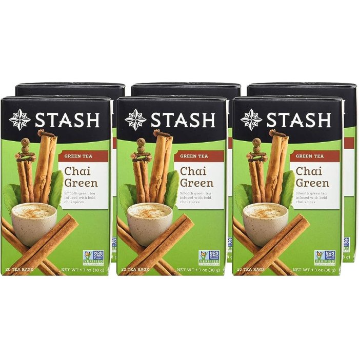 Stash – Green Chai Tea, 20 Bags | Pack of 6