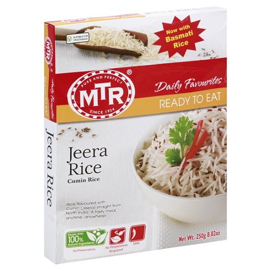 MTR Ready to Eat – Jeera Rice 8.82oz (250g)