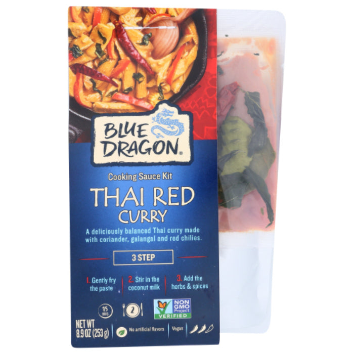 Blue Dragon – Curry Kit Thai Red 3 Step, 8.9 oz (Pack of 6)