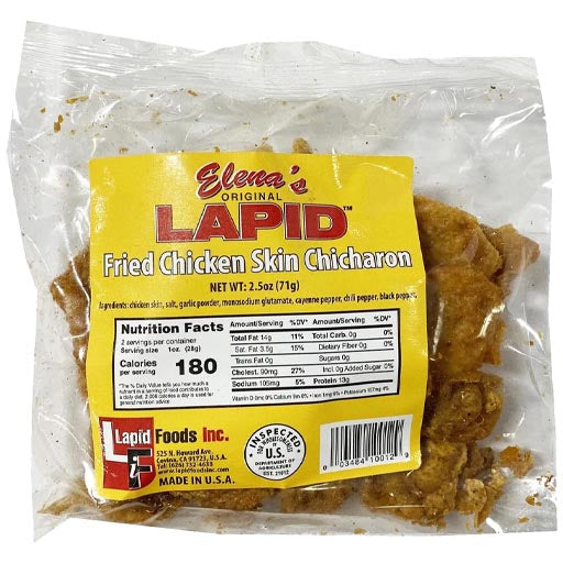 Elena’s Original Lapid – Fried Chicken Skin Chicharon – 2.5 OZ