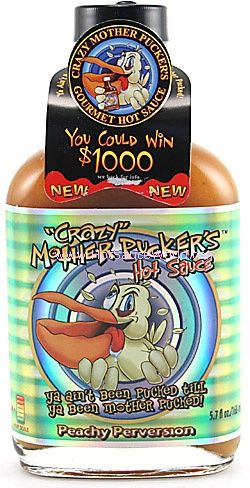 Crazy Mother Pucker’s Peachy Perversion Hot Sauce, 6.5oz.