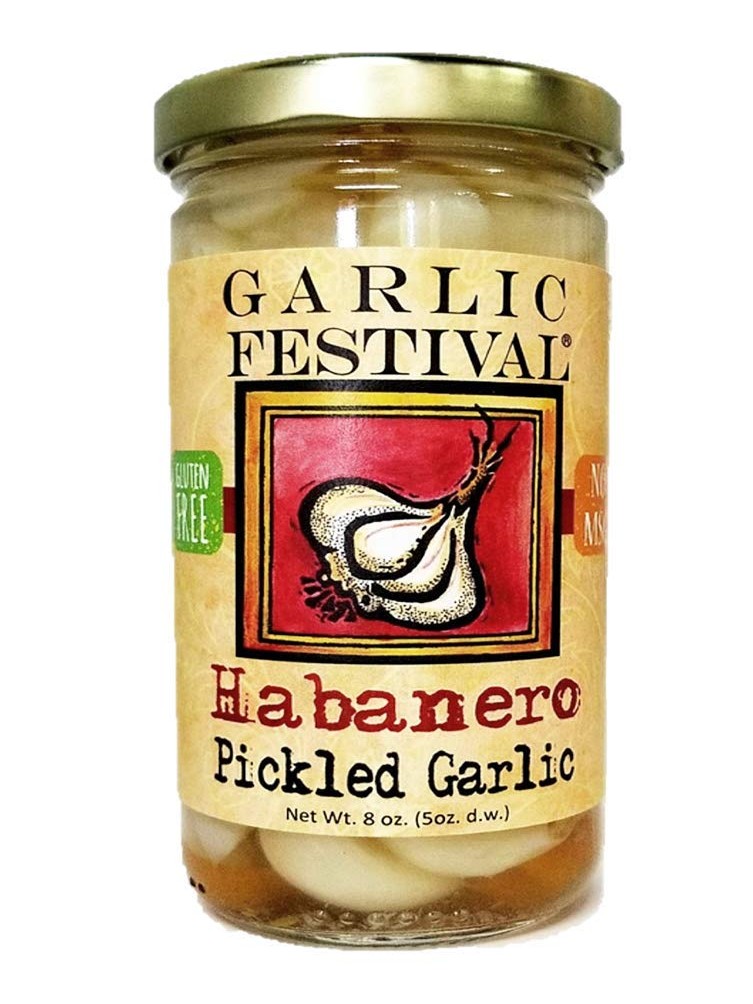 Pickled Garlic Habanero 8 oz Garlic Festival Foods