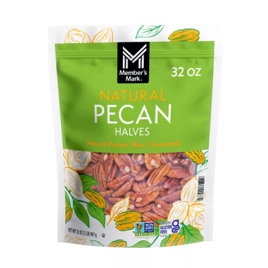 Member’s Mark Natural Pecan Halves, Raw Unroasted, 32 oz
