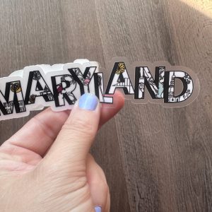 the letters mdn – Maryland Icons Clear Vinyl Sticker