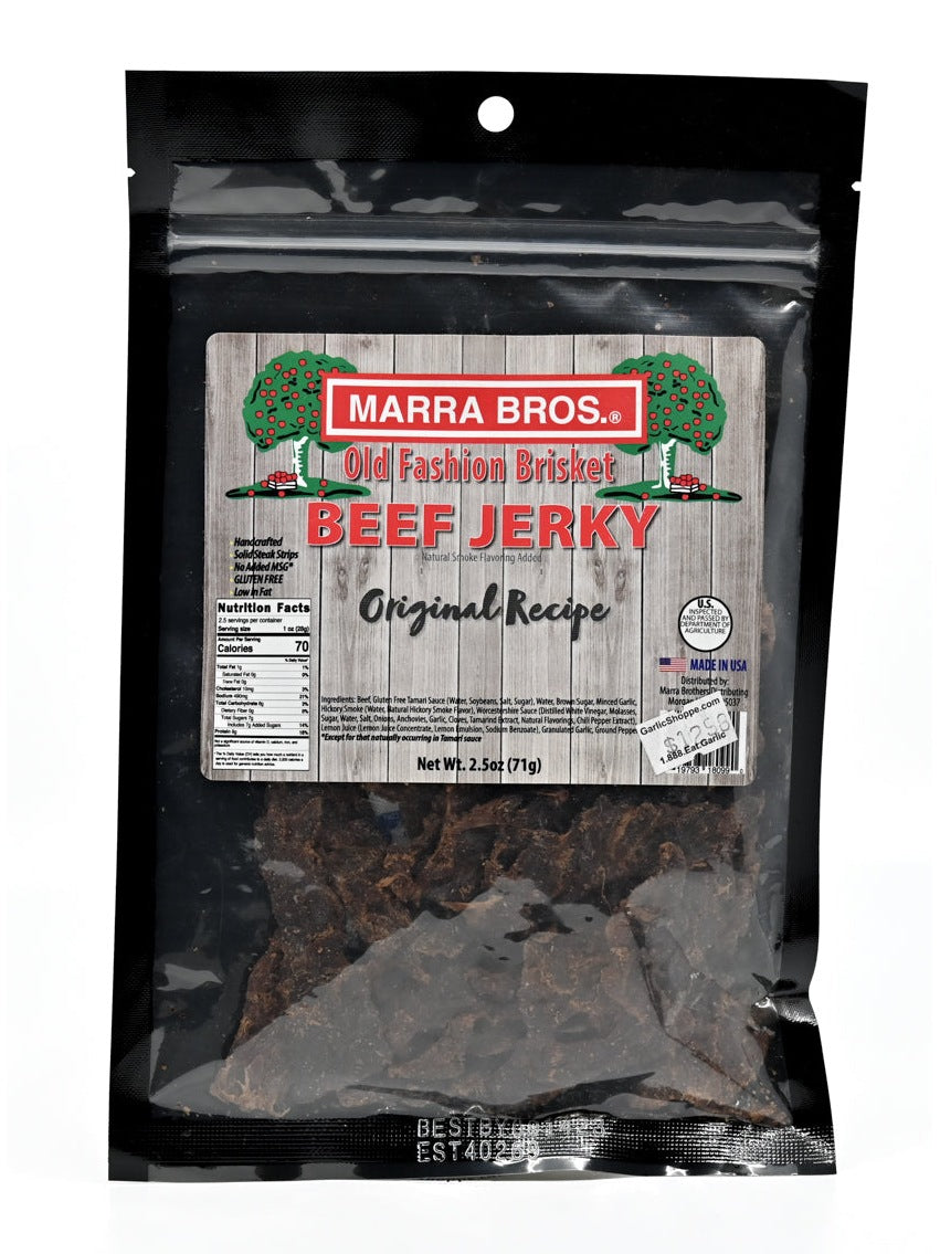 Jerky Old Fashion Brisket Beef Jerky Marra Bros 2.5