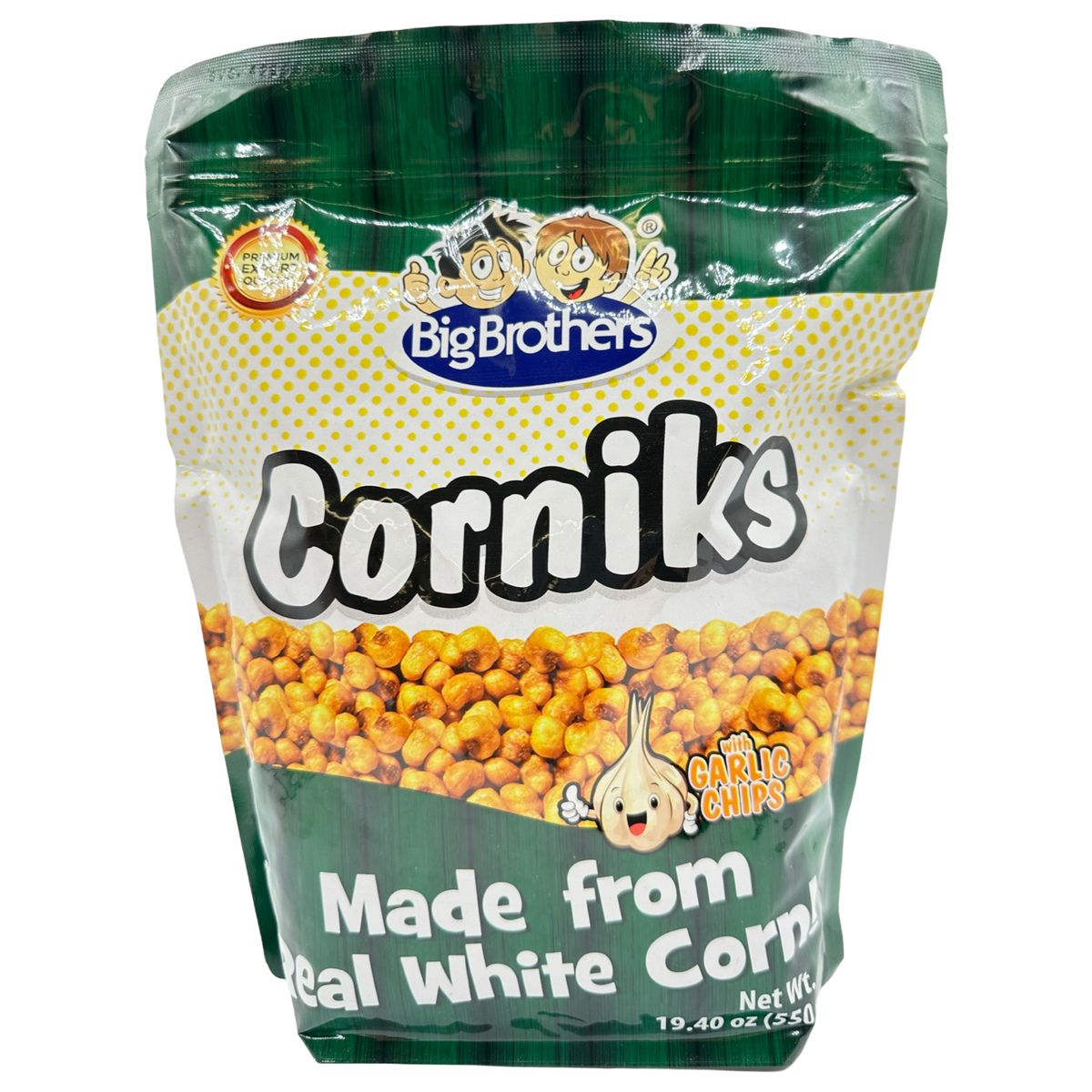 Big Brothers – Corniks – Made from Real White Corn – with Garlic Chips – 550 G