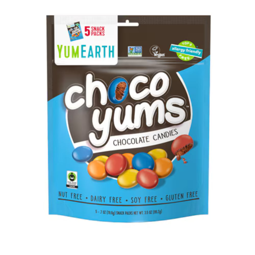 YumEarth – Choco Yums Chocolate Candies (Pack of 5) 3.5OZ ( Pack of 12