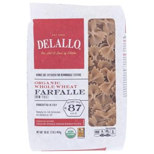 Delallo – Pasta Whole Wheat Farfalle, 16oz