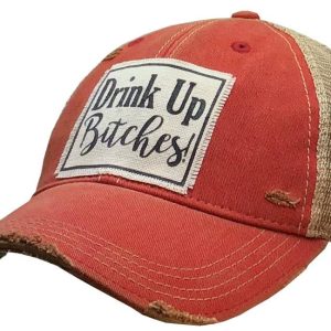 Vintage Life – Drink Up Bitches Distressed Trucker Cap