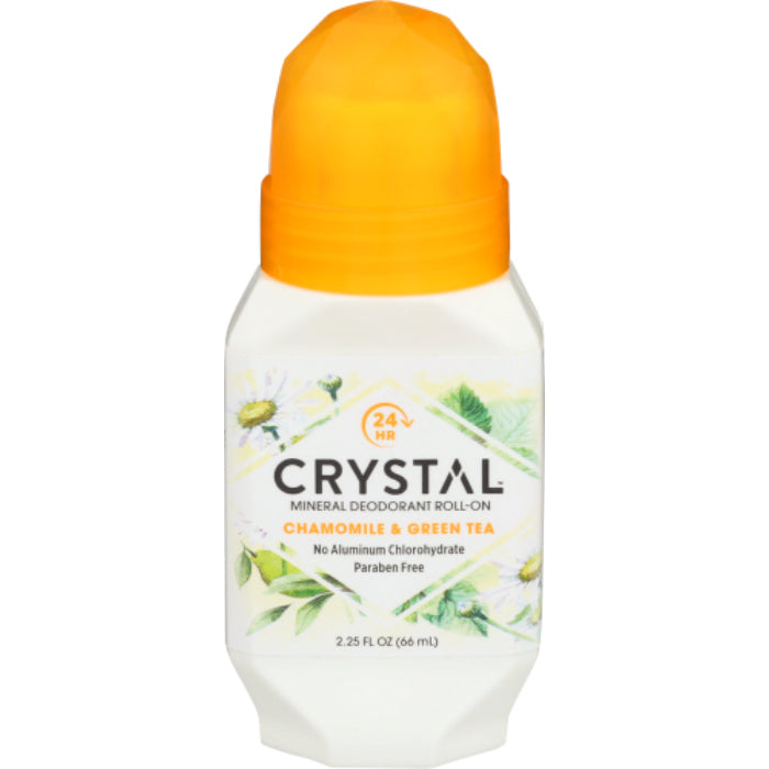 Crystal – Body Deodorant Roll On Chamomile & Green Tea, 2.25 Oz (Pack