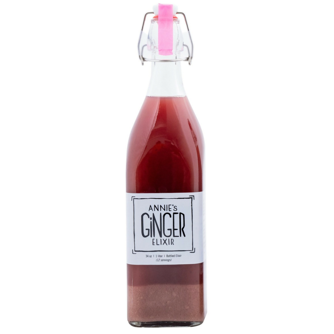 Annie’s Ginger Elixirs Organic Gut Health + Immunity Boost Bottle – 4 bottles x 34 oz case