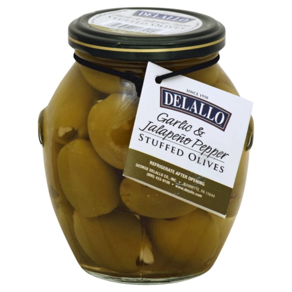Delallo – Garlic & Jalapeño Stuffed Olives, 7 oz
