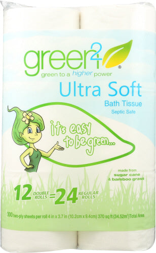 Green2 – Bath Tissue 2-Ply 300 Sheets, 12 Pack (Pack of 8)