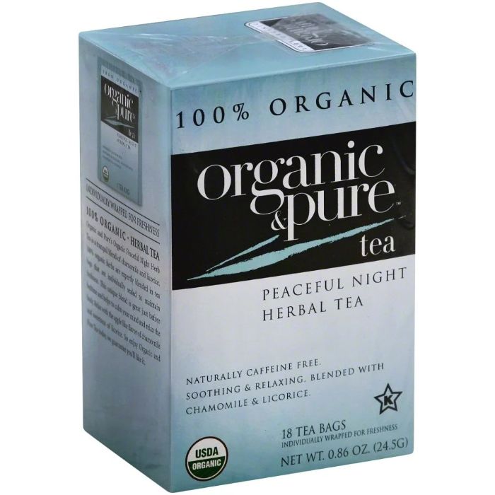 Organic & Pure – Herbal Peaceful Night Tea, 18 Bags | Pack of 6
