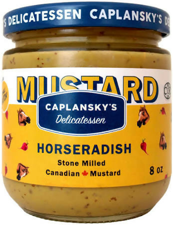 Caplansky’s Deli Mustard – Horseradish Mustard, Kosher Jar – 12 Jars x 235 mL (8 fl oz) case