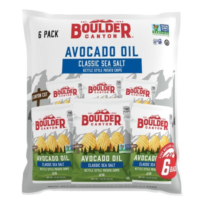 Boulder Canyon – Avocado Oil Sea Salt Chips, 6 Pack, 7.5 Oz | Pack of