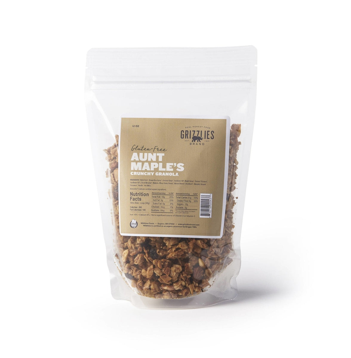 Gluten Free Aunt Maple’s Crunchy Granola Bags – 12 x 12oz