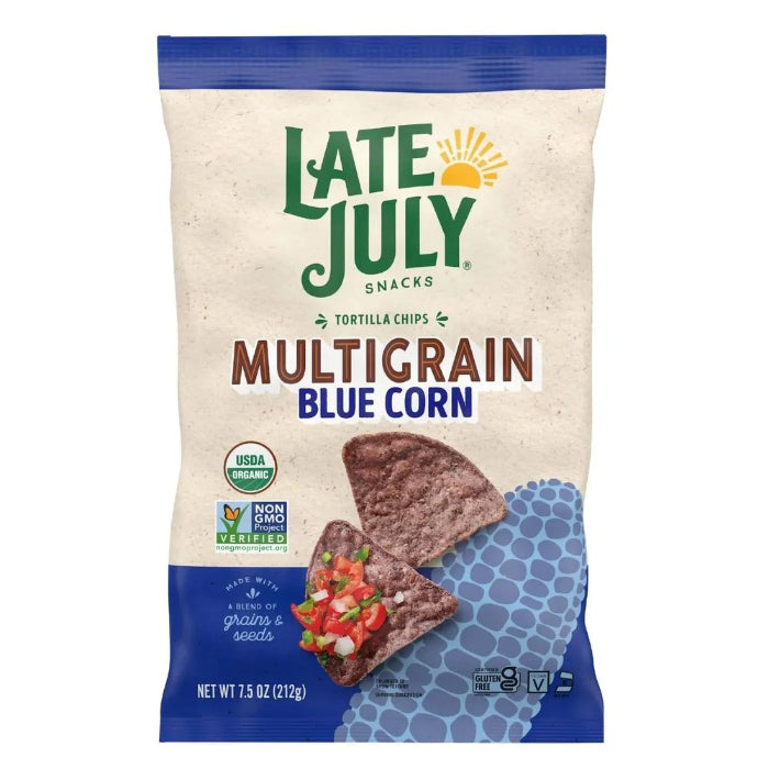 Late July – Multigrain Blue Corn Chips, 7.5 Oz – Pack of 12