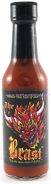 The Beast Hot Sauce, Hottest This Side Of Hell, 5oz.