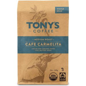 Tony’s Coffee – Carmelita Medium Roast Whole Bean Coffee, 12oz