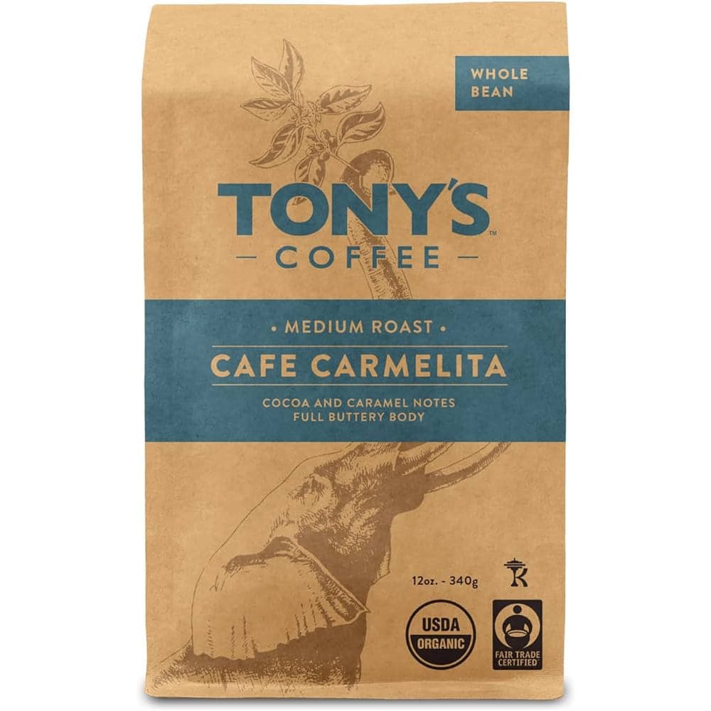 Tony’s Coffee – Carmelita Medium Roast Whole Bean Coffee, 12oz