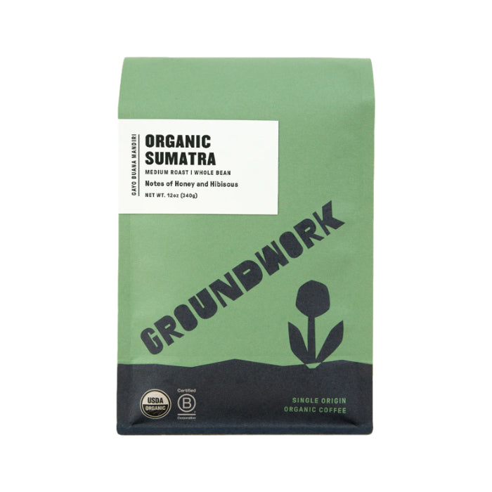 Groundwork Coffee – Sumatra Whole Bean Coffee, 12 oz | Pack of 6