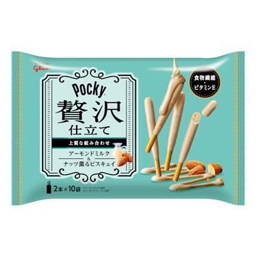 Glico, Zeitaku Pocky, Almond Milk Chocolate & Nuts Biscuit, 20 Sticks