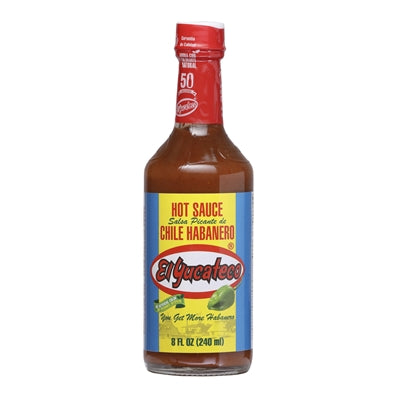 Hot Sauce El Yucateco Red 8 oz big bottle Heat 8