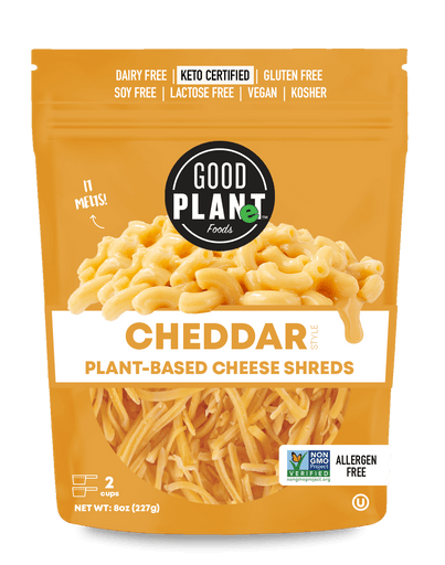 Good Planet Foods – Plant-Based Cheddar Cheese Shreds, 8oz