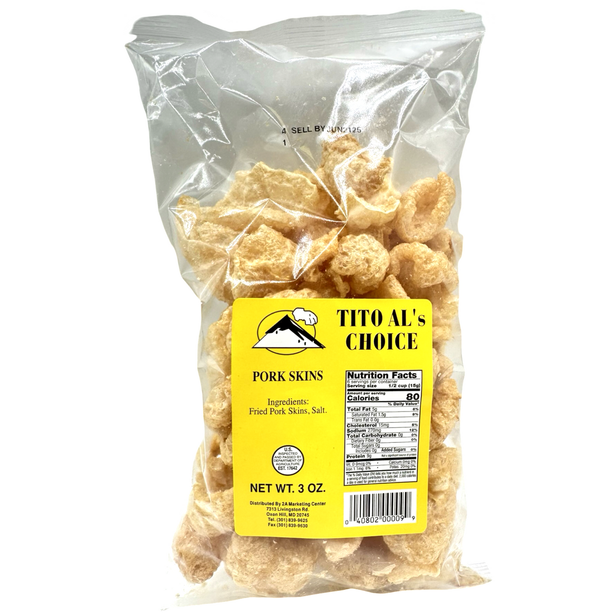 TITO AL’S Choice – Pork Skins – 3 OZ