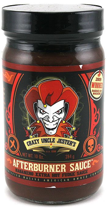 Crazy Uncle Jester’s Afterburner Habanero XXXTRA HOT Fudge Sauce, 10oz.