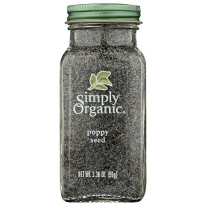 Simply Organic – Poppy Seed Whole Certified Organic, 3.38 Oz – Pack of