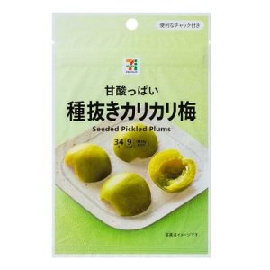 Seven Premium, Amazuppai Karikari Ume, Seeded Pickled Ume Plum, Crispy, 34g