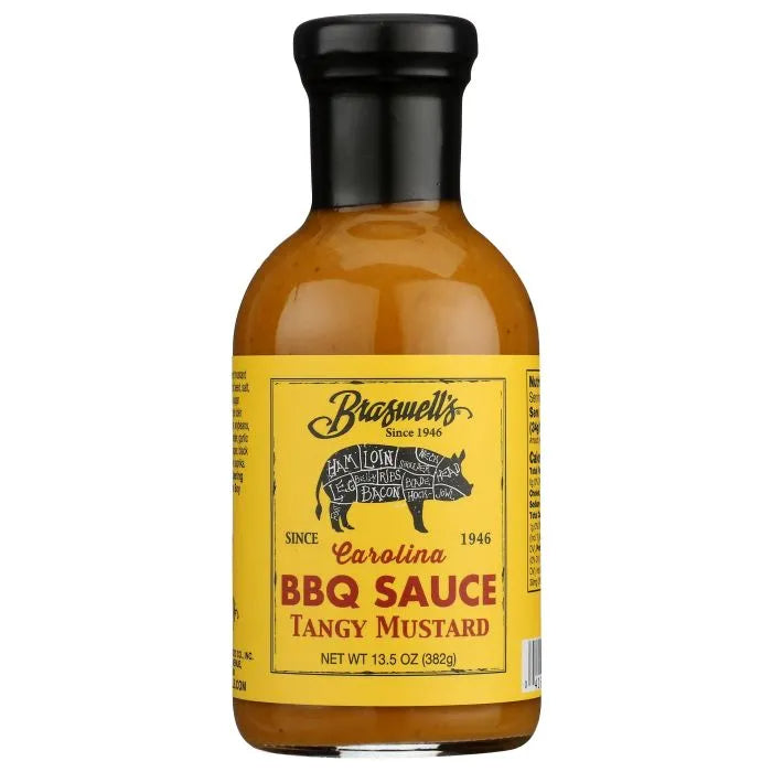 Braswell – Sauce BBQ Tangy Mustard, 13.5 oz – Pack of 6