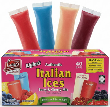 Wyler’s Italian Ice Berry and Cherry Mix Freezer Bars, 40 Count