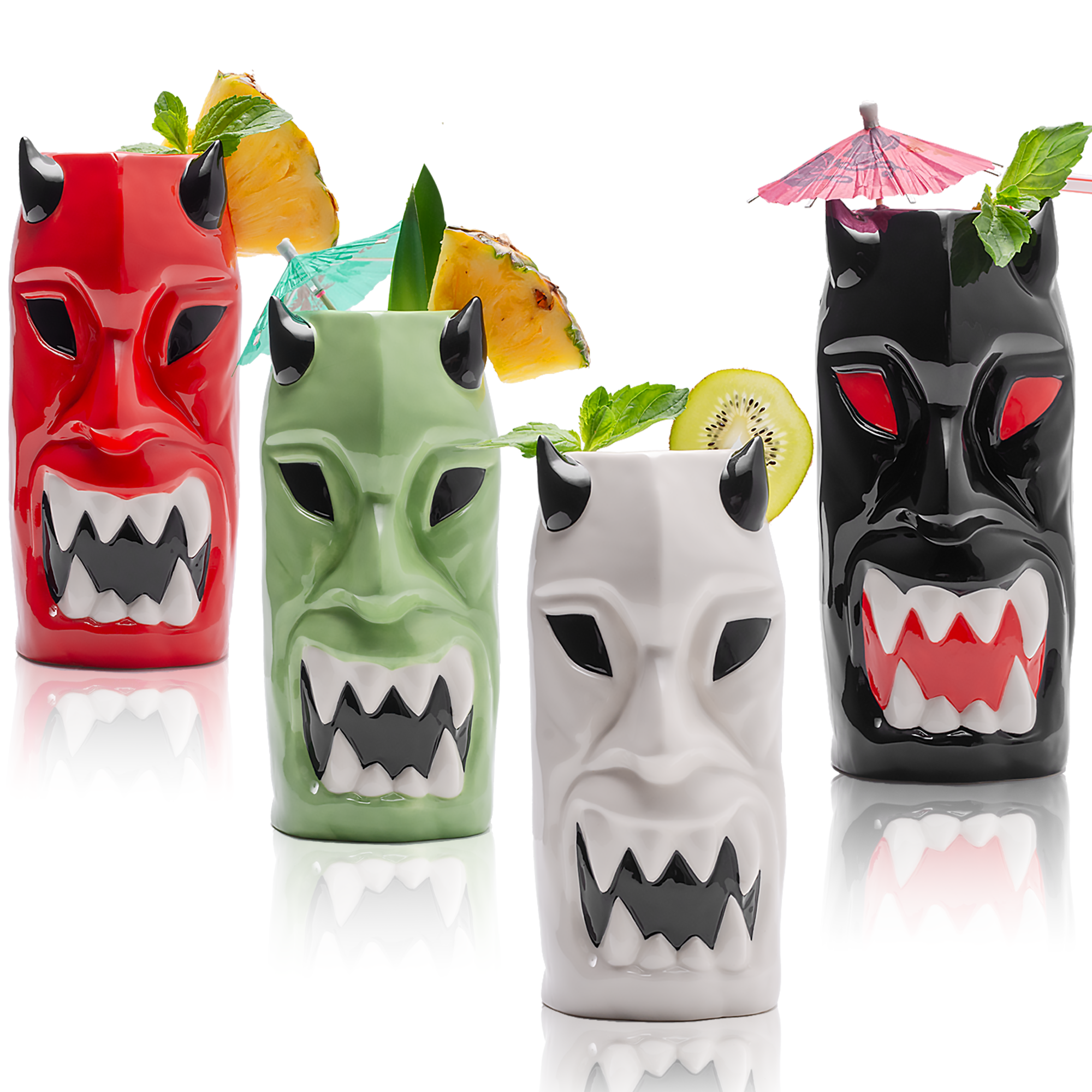 Lemonsoda – Ceramic Horned Tiki Hawaiian Mugs
