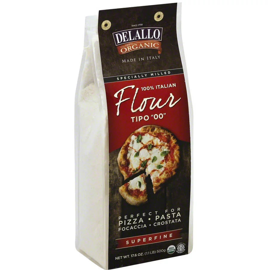 Delallo – Organic Flour Tipo ”00”, 17.6 Oz | Pack of 10