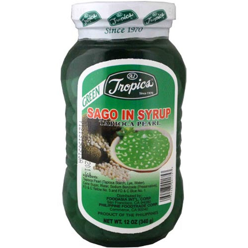 Tropics – Sago in Syrup Green Tapioca Pearl – 12 OZ