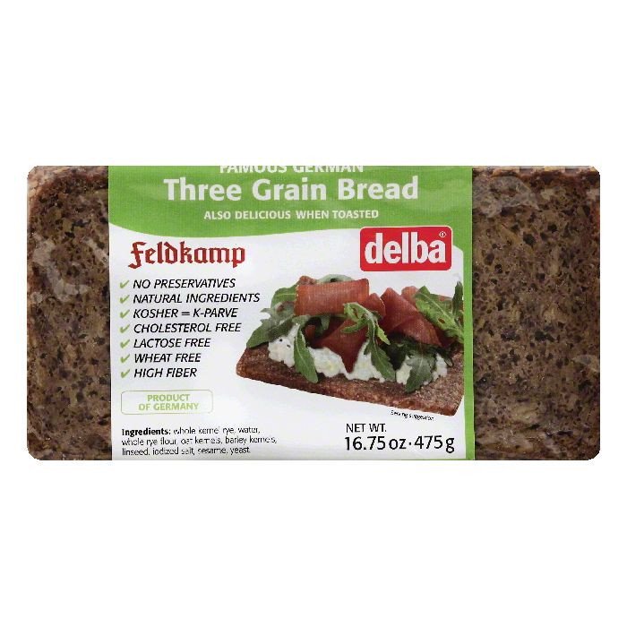 Delba – 3 Grain Bread, 16.75 oz | Pack of 12