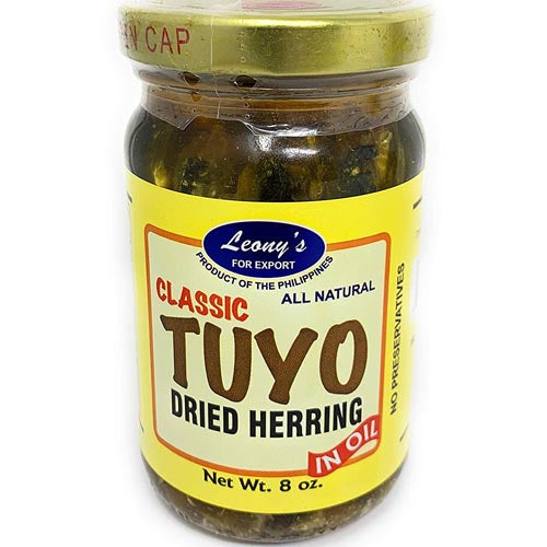 Leony’s – Classic Tuyo Dried Herring in Oil (Bottled) All Natural – 8 OZ