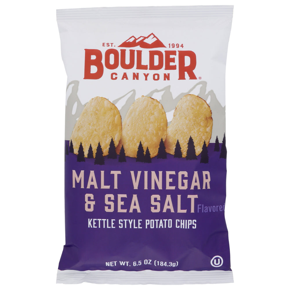 Boulder Canyon – Malt Vinegar & Sea Salt Kettle Style Potato Chips, 6.