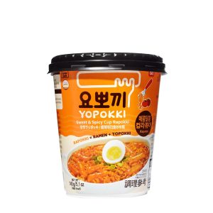 Yopokki Instant Rabokki Ramen and Tteokbokki Rice Cake Cup: Original Sweet & Spicy