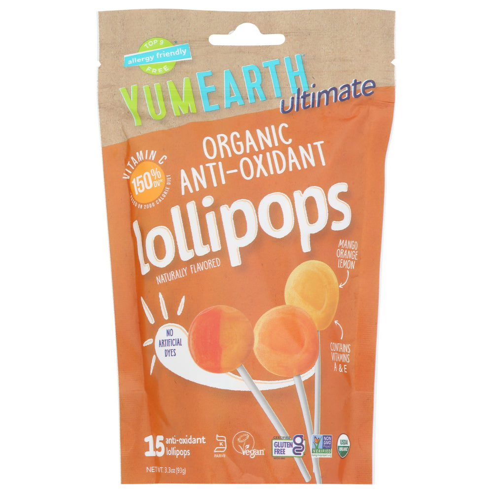YumEarth – Ultimate Organic Anti-Oxidant Lollipops 3.3OZ ( Pack of 6)
