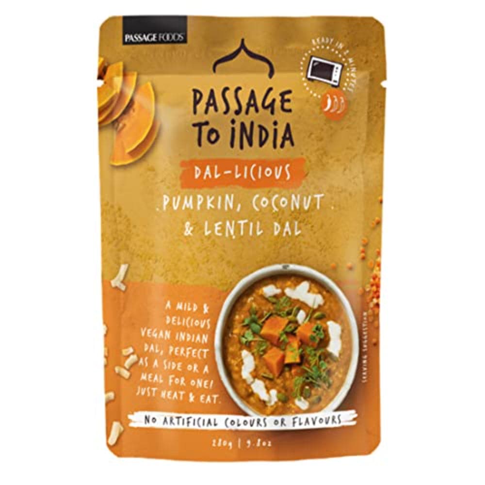 PASSAGE FOODS – Dal-licious Pumpkin Coconut & Lentil Dal – 280g